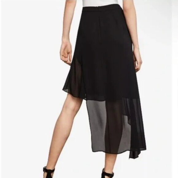 BCBGMaxazria Sheer Asymmetrical Skirt – Black, Size S, NWT - Picture 2 of 2